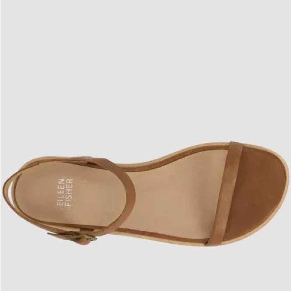 Kauia Tumbled Leather Sandal Flat Comfort Ankle Strap NWT - Picture 3 of 6
